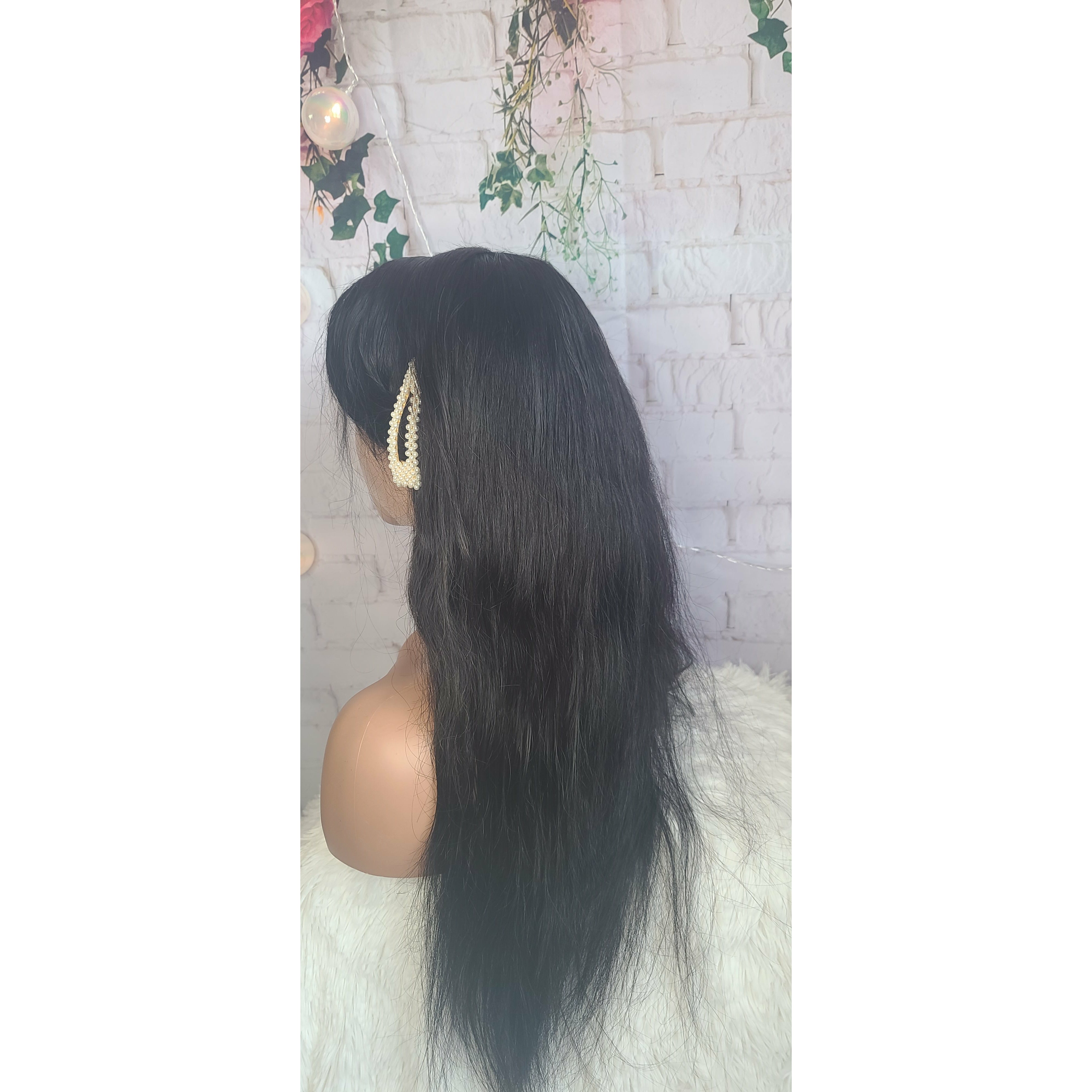 Straight Natural Black Lace Frontal Wig - Jubilee Boutique