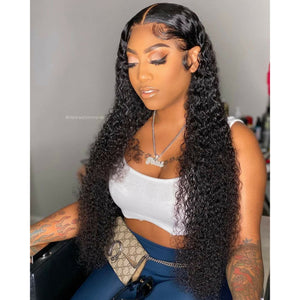 Deep Wave Natural Black Frontal Wig - Jubilee Boutique