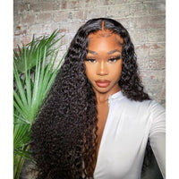 Deep Wave Natural Black Frontal Wig - Jubilee Boutique